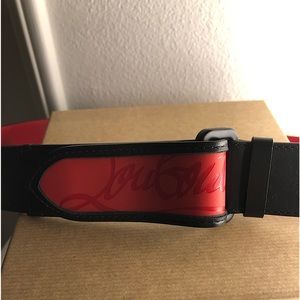 Christian Louboutin LOUBI Black Studded Belt. Size 38in NEVER WORN